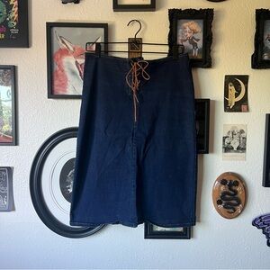 vintage y2k denim midi skirt